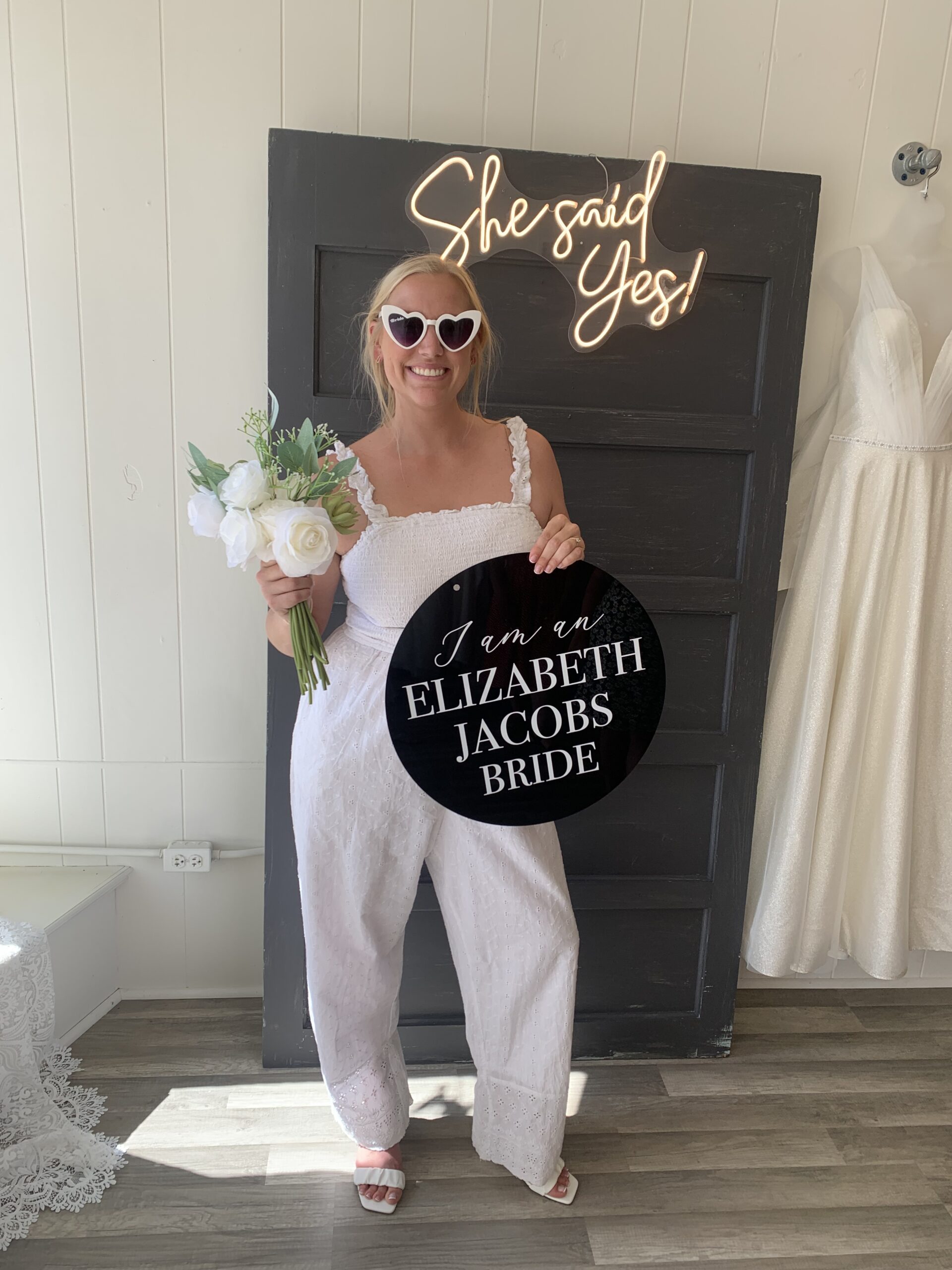 Bride who just said yes to the dress!